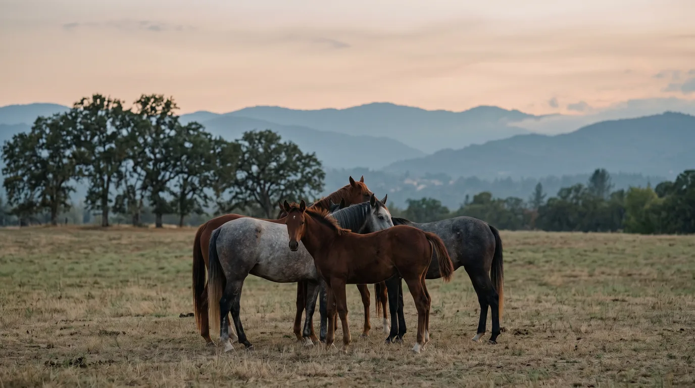 Chevaux en liberté, Les Écuries d'Aoste, Isère